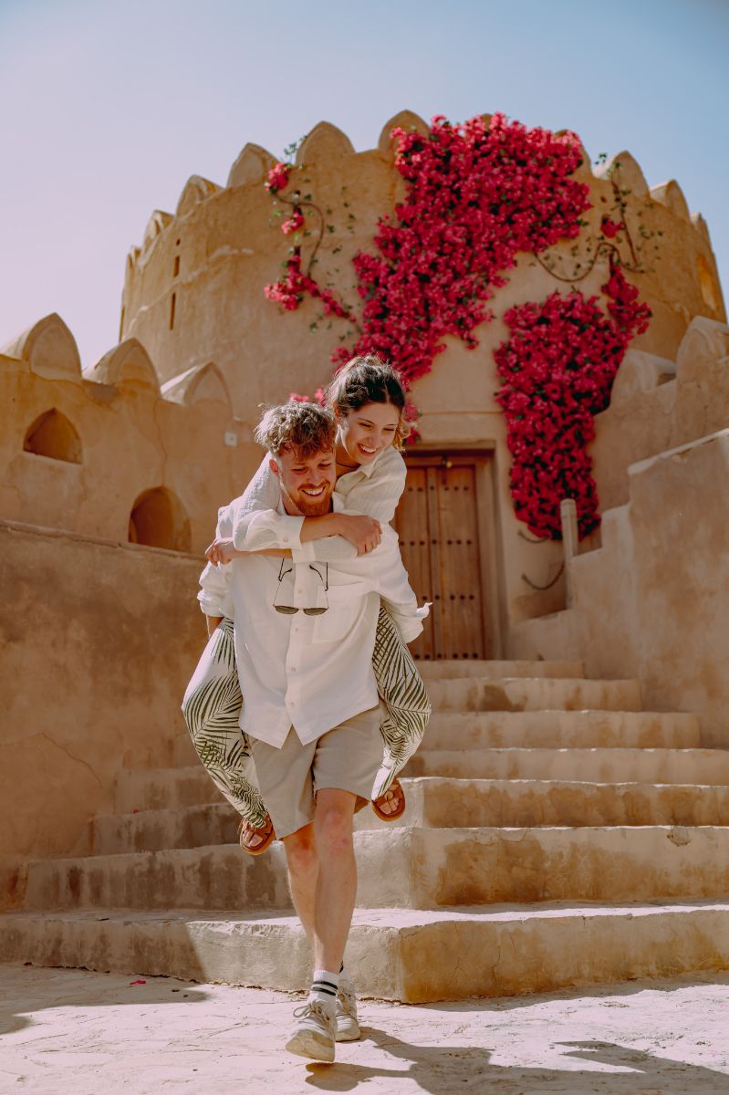 Couple dans un chateau à Oman